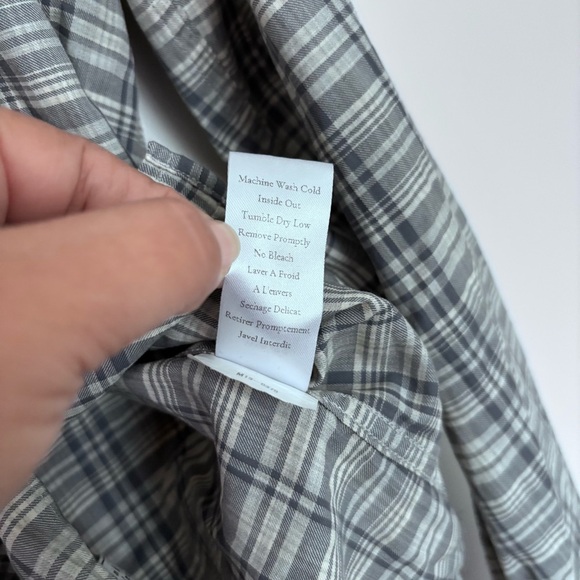 Frank & Eileen Barry Grey‎ Plaid Button Down 100% Cotton Shirt Size S - Picture 10 of 10